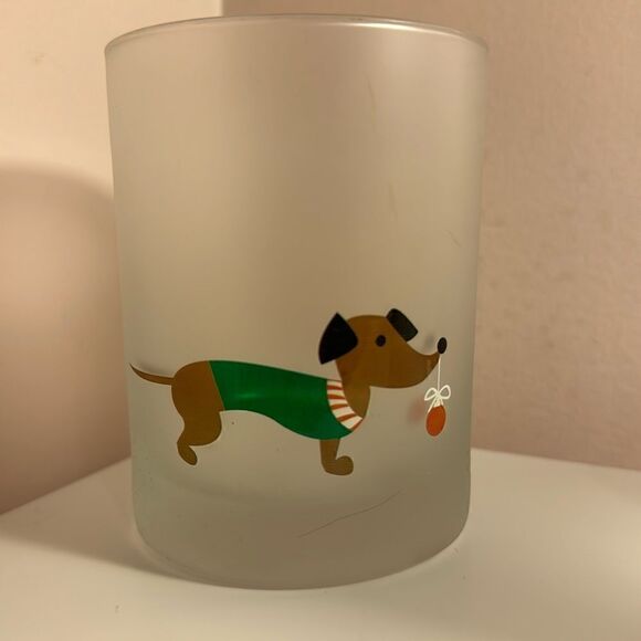 Culver Christmas Dachshund Frosted Glass Set of 3 Bar Beverage - Picture 3 of 7